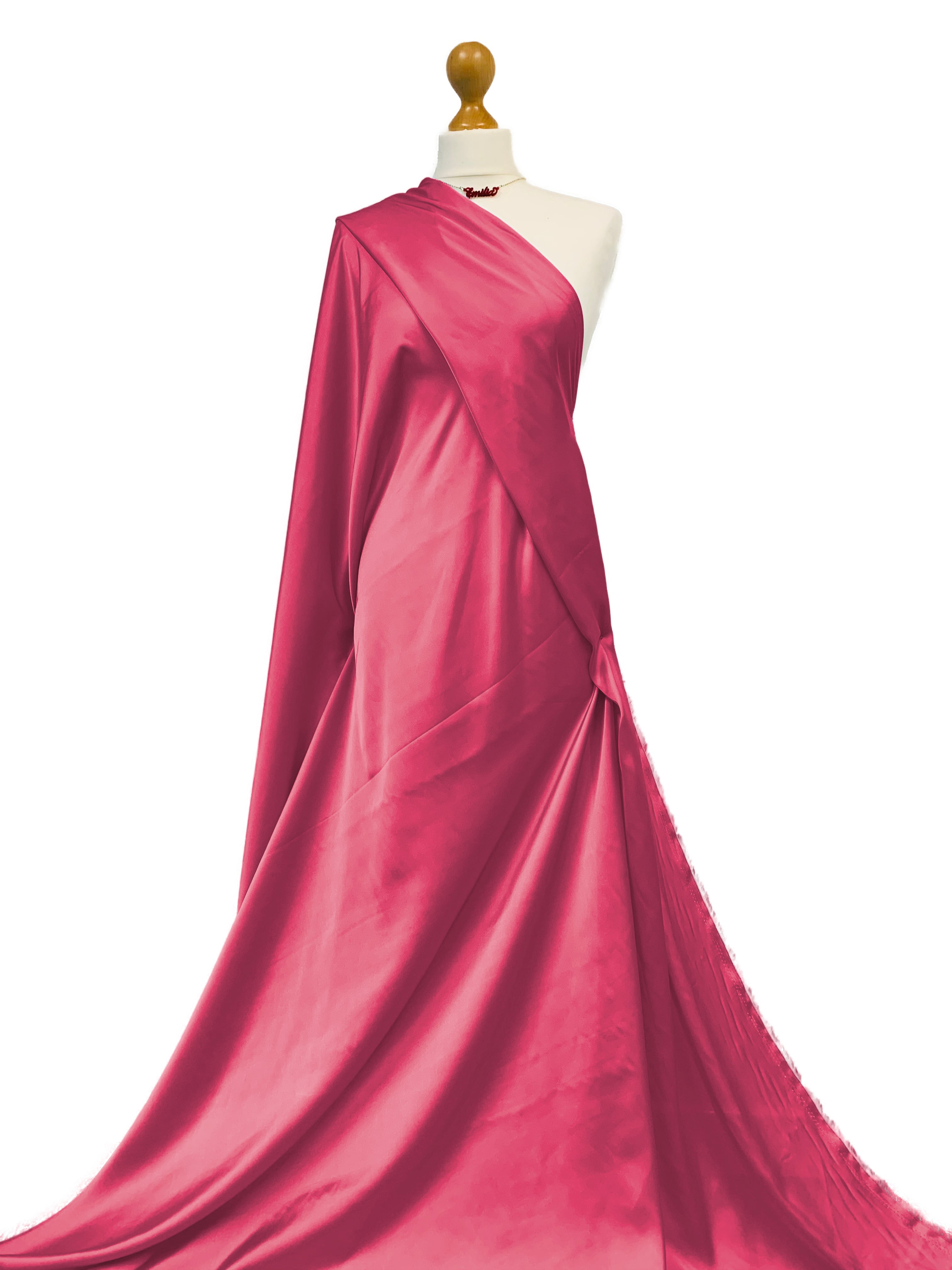 Buy cerise Silky Satin Fabric