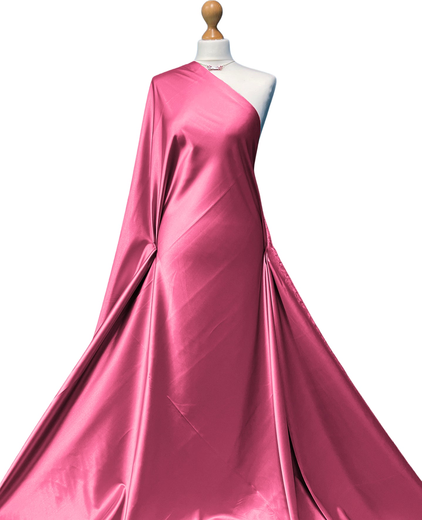 Buy cerise Stretch Satin 2 Way Stretch Fabric