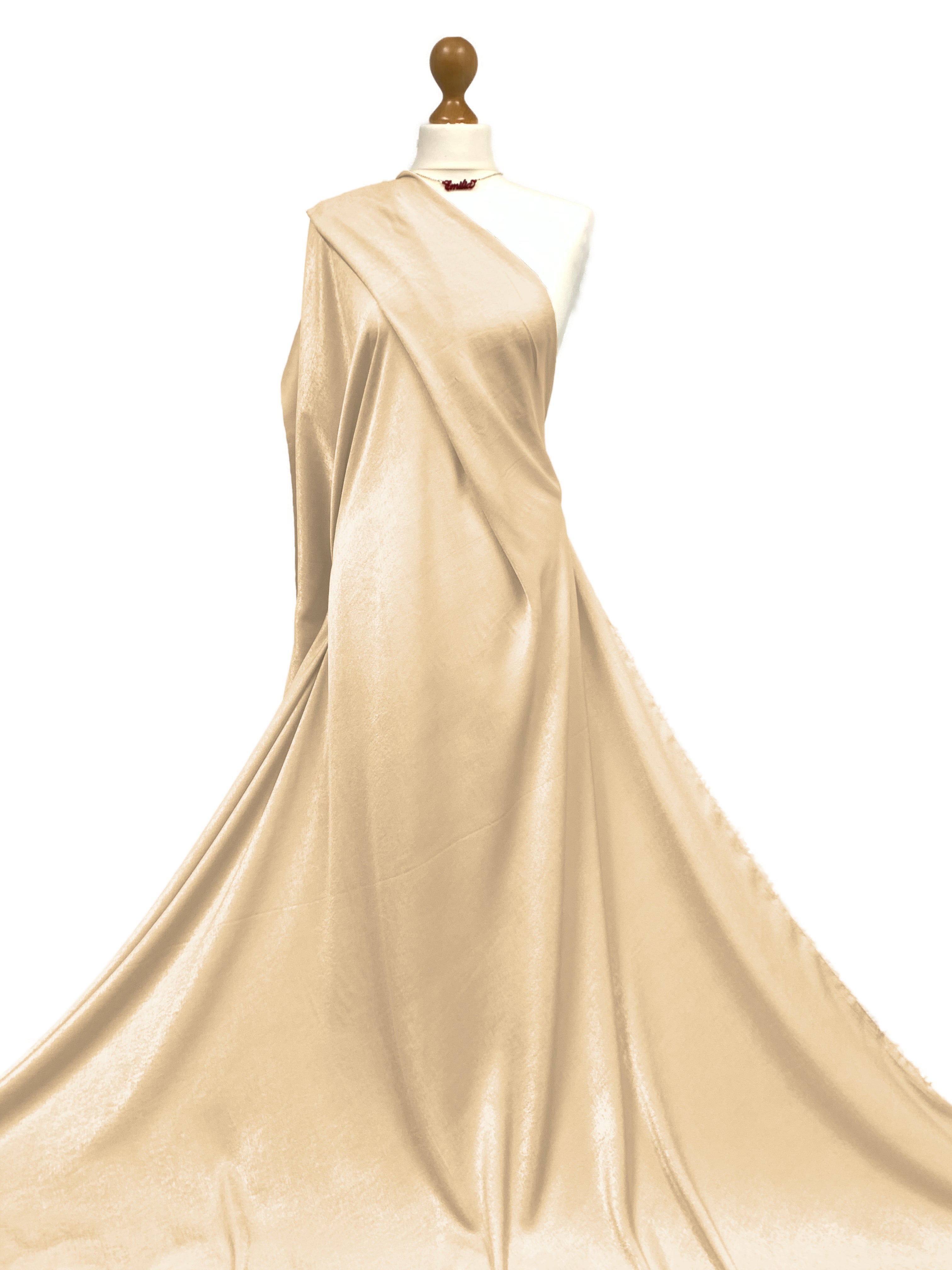 Buy champagne Crepe Satin Fabric