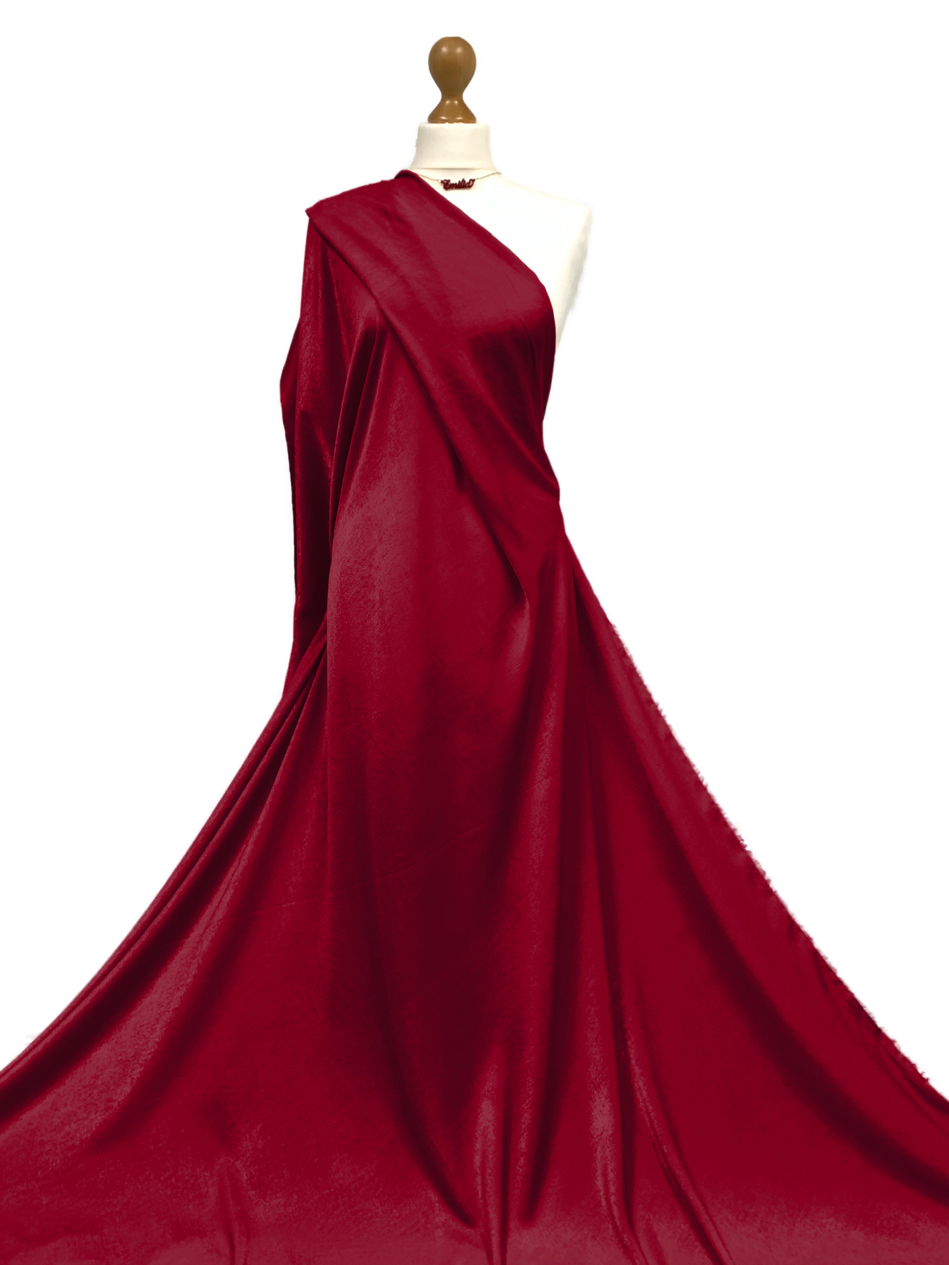 Buy claret Crepe Satin Fabric