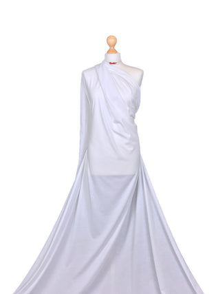 Buy white Viscose Jersey 4 Way Stretch Fabric