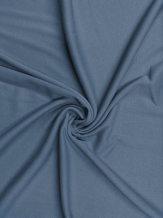 Buy dark-powder-blue Cotton Elastane Rib 2 Way Stretch Jersey Fabric