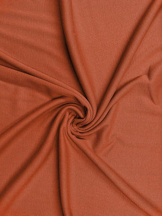 Buy rust Cotton Elastane Rib 2 Way Stretch Jersey Fabric