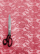 Crochet Scalloped Floral Lace 2 Way Stretch Fabric-11