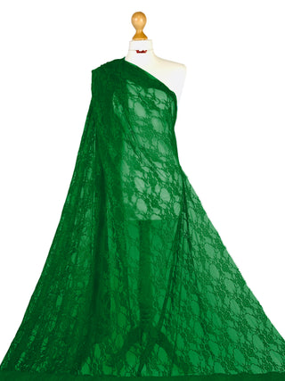 Compra smeraldo Tessuto elasticizzato a 4 vie in pizzo floreale