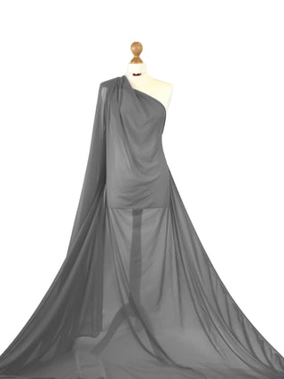 Buy grey Powernet 4 Way Stretch Tulle Fabric