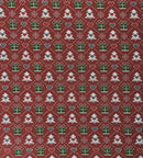 Dark Red Xmas Tree Print French Terry Brushed Back-1