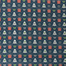 Navy Blue Xmas Tree Print French Terry Brushed Back-2