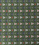 Bottle Green Xmas Tree Print French Terry Brushed Back Fabric-1