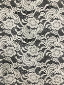 Crochet Scalloped Floral Lace 2 Way Stretch Fabric-15