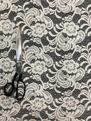 Crochet Scalloped Floral Lace 2 Way Stretch Fabric-17