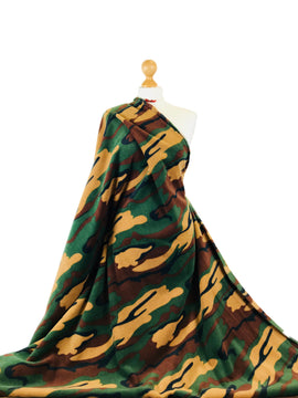 Buy jungle-camouflage Printed Polar Fleece Fabric Camouflage Prints