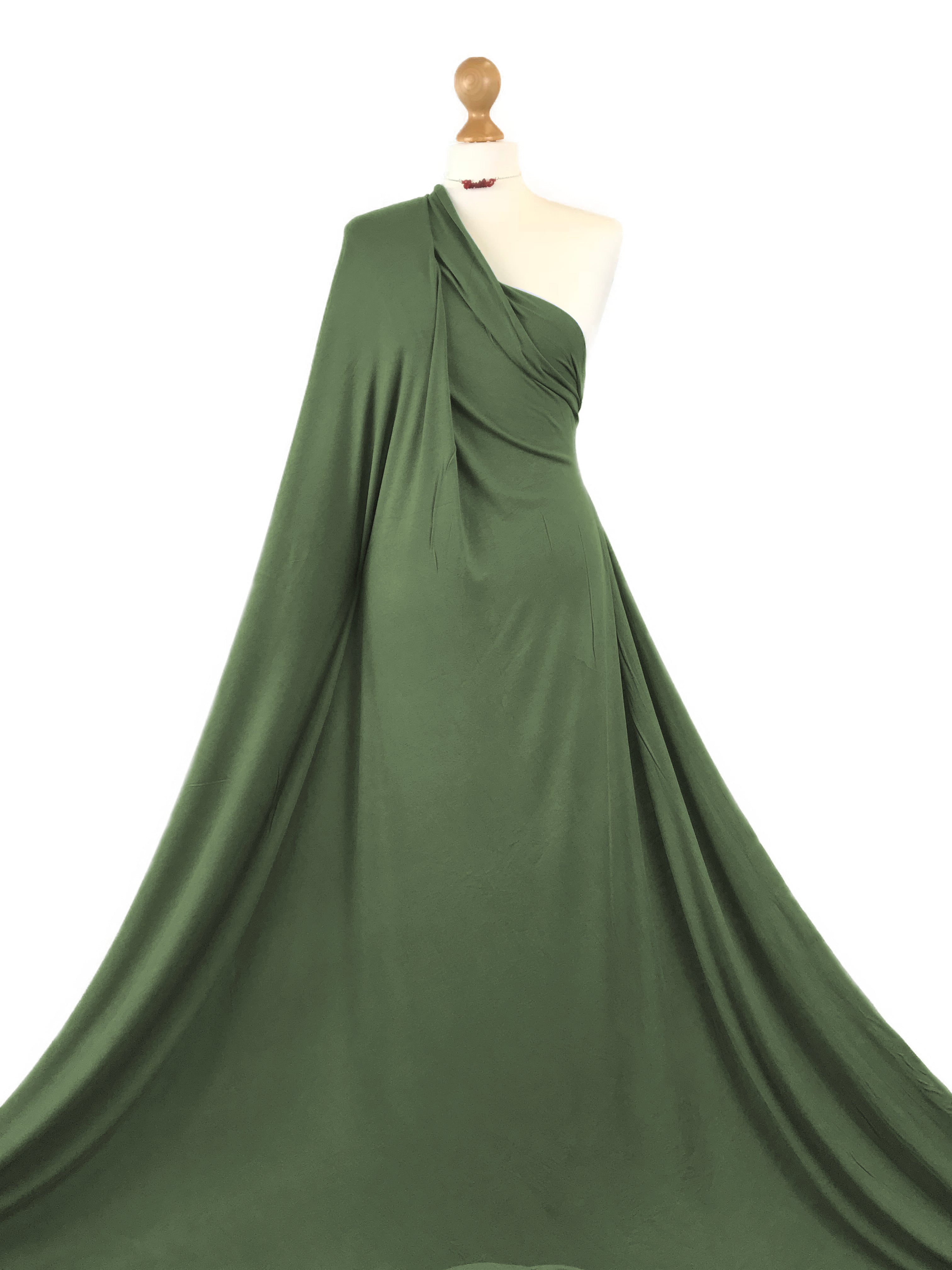 Buy khaki Viscose Jersey 4 Way Stretch Fabric