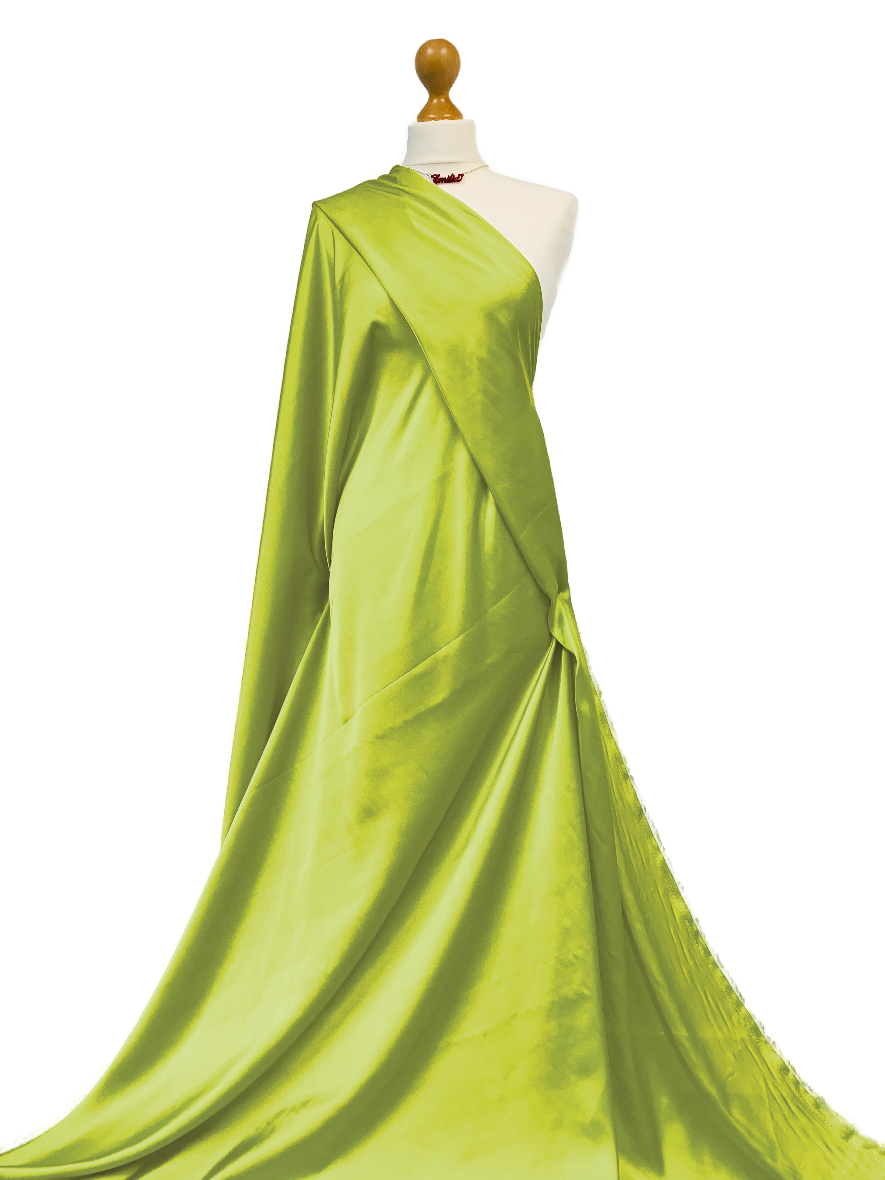 Buy light-olive Silky Satin Fabric