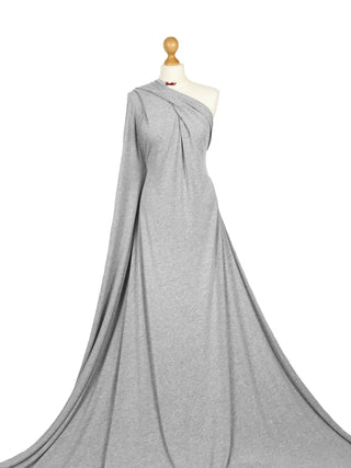 Buy light-marl-grey Cotton Elastane 4 Way Stretch Jersey Fabric