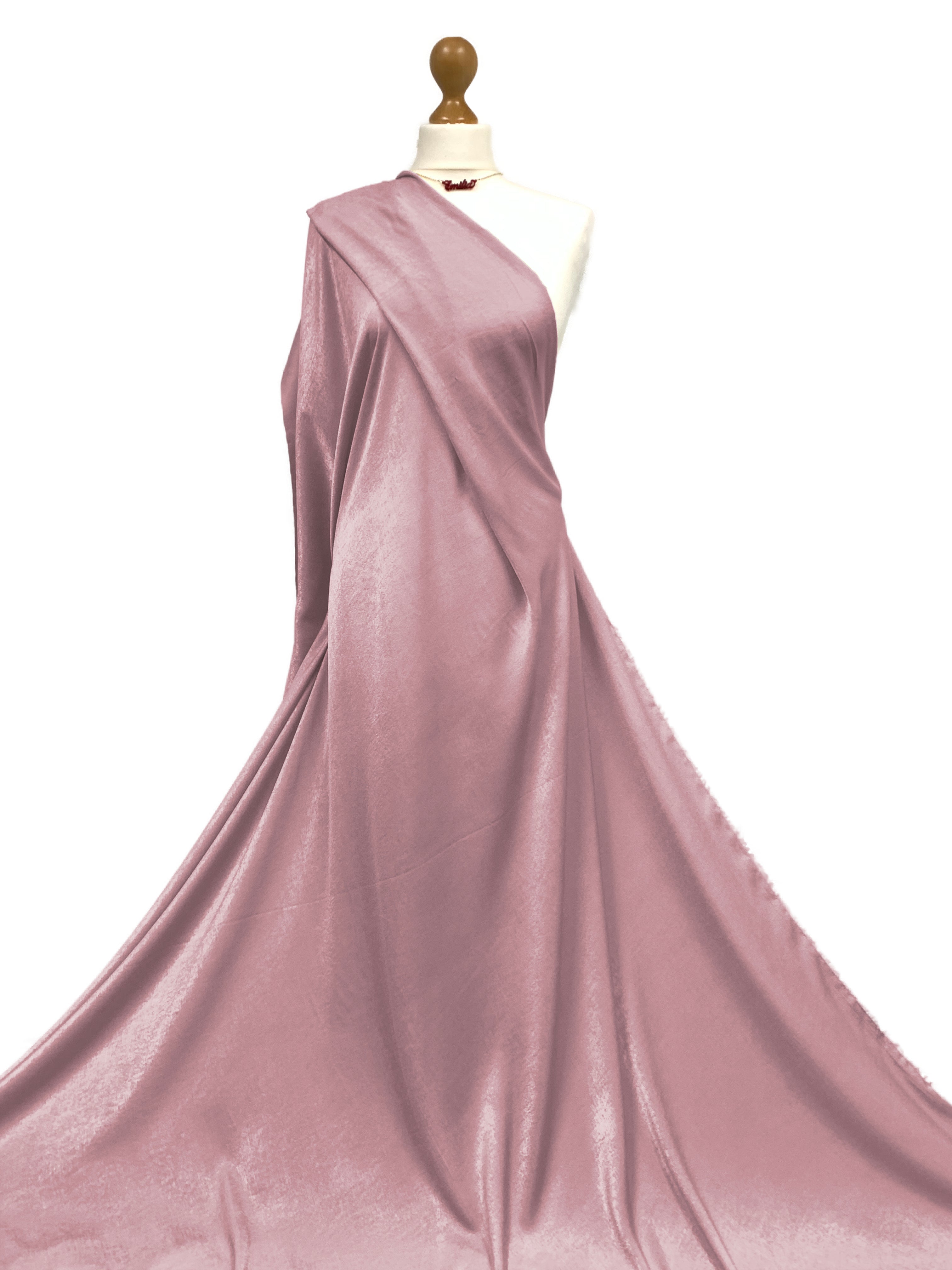 Buy mauve Crepe Satin Fabric