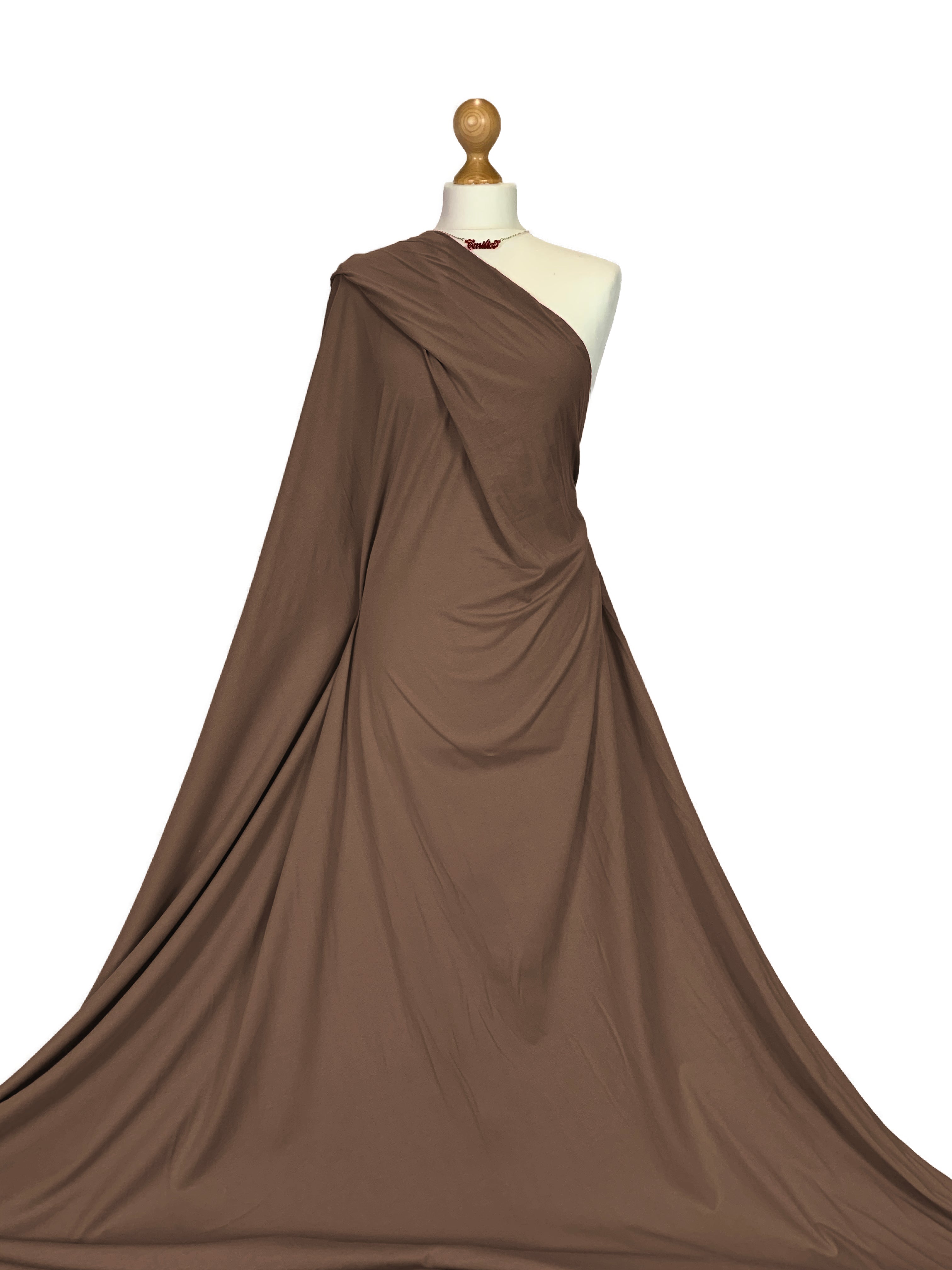 Buy mocca Cotton Elastane 4 Way Stretch Jersey Fabric