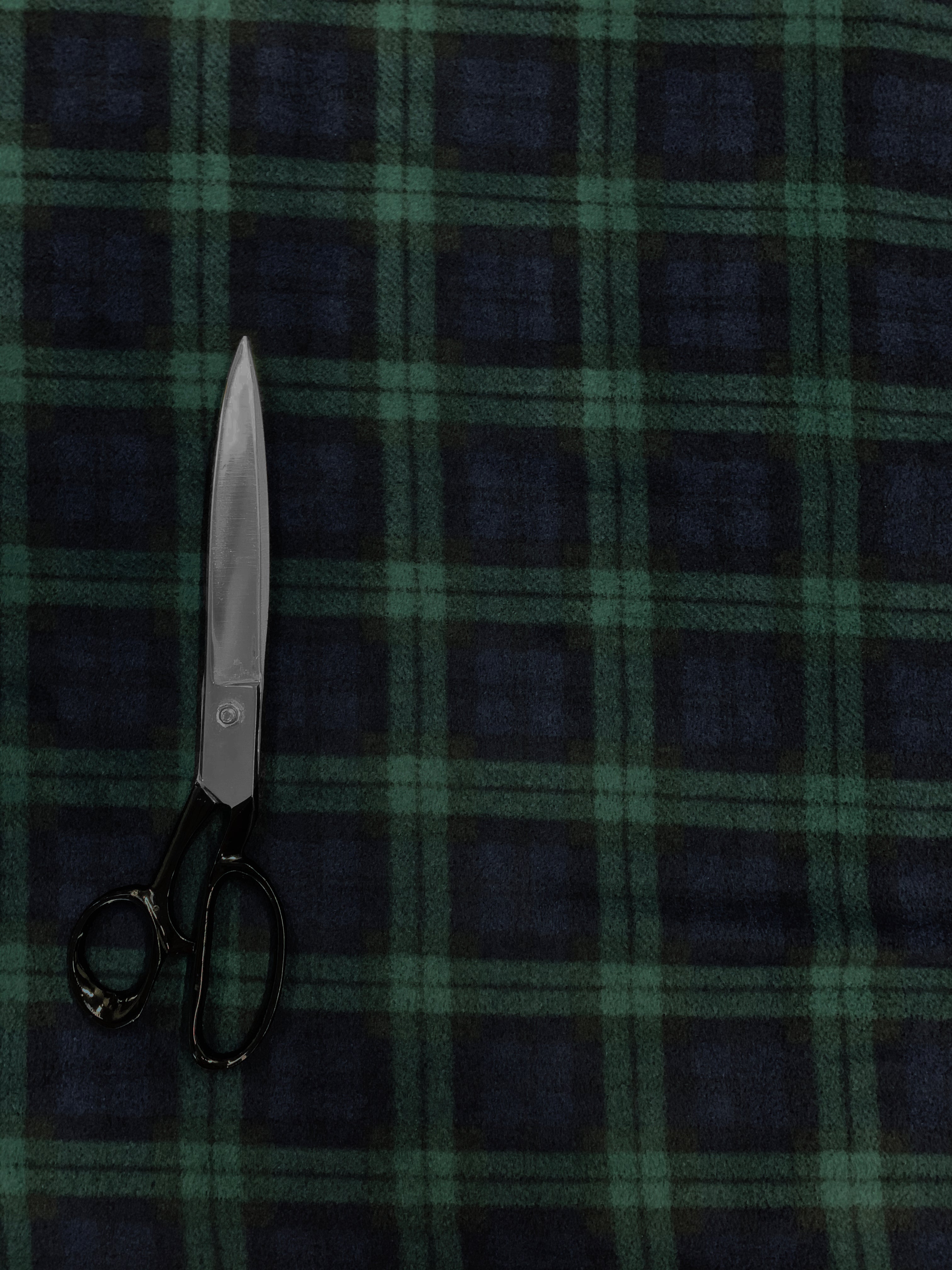 Buy navy-tartan Printed Polar Fleece Fabric Checks &amp; Tartan Prints