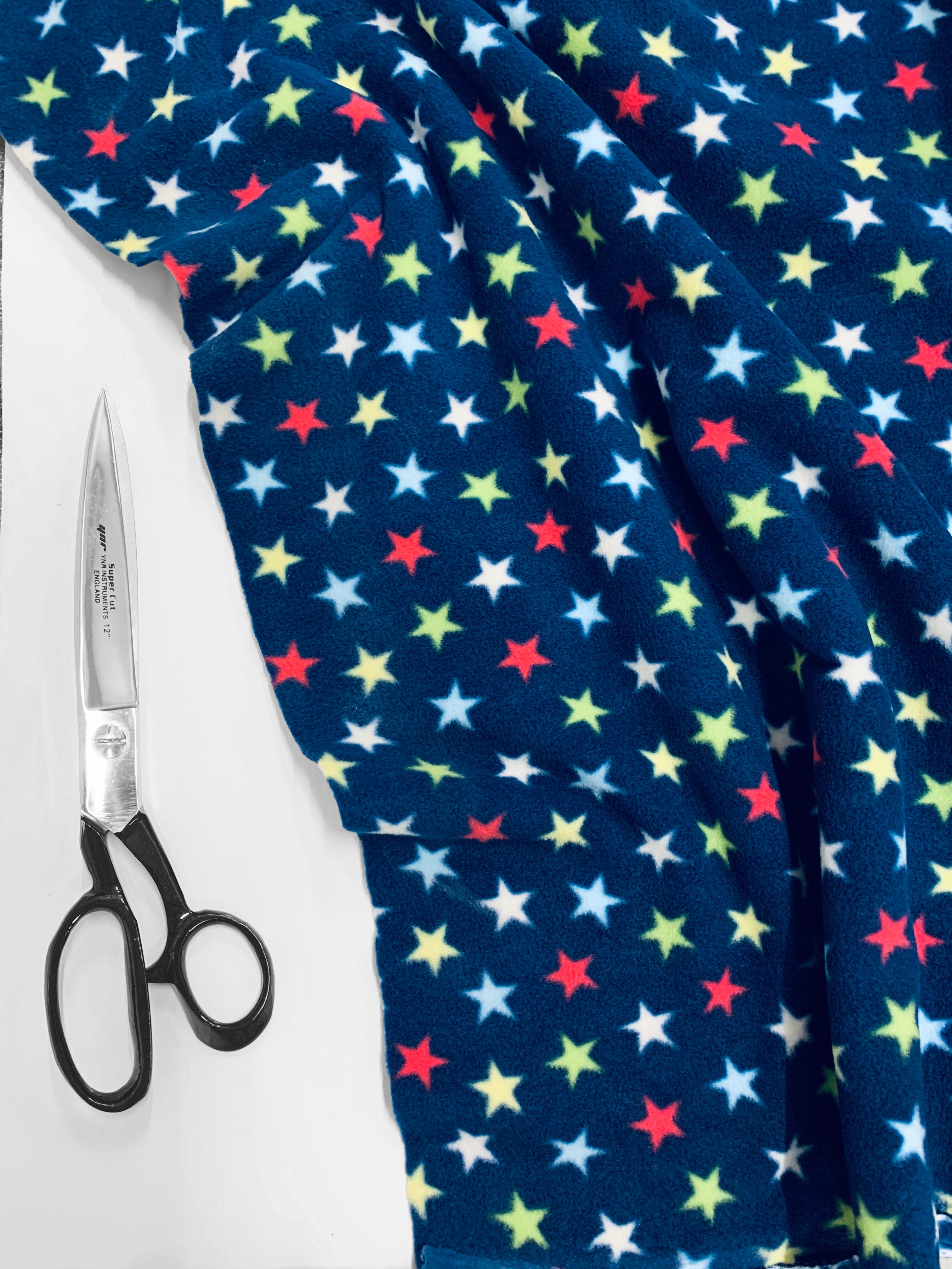 Comprar multi-estrellas-azul-marino Tejido Polar Estampado Estampado Lunares y Estrellas