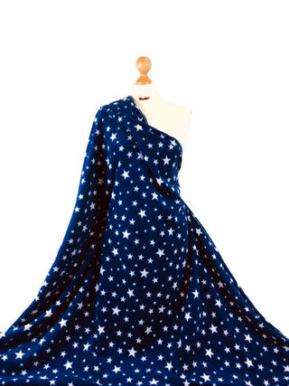 Compra stelle-blu-navy Macchie di tessuto in pile stampate e stampe di stelle