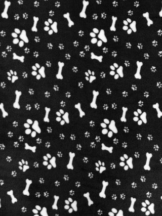 Buy black-paws-bones Printed Polar Fleece Fabric Animal Prints