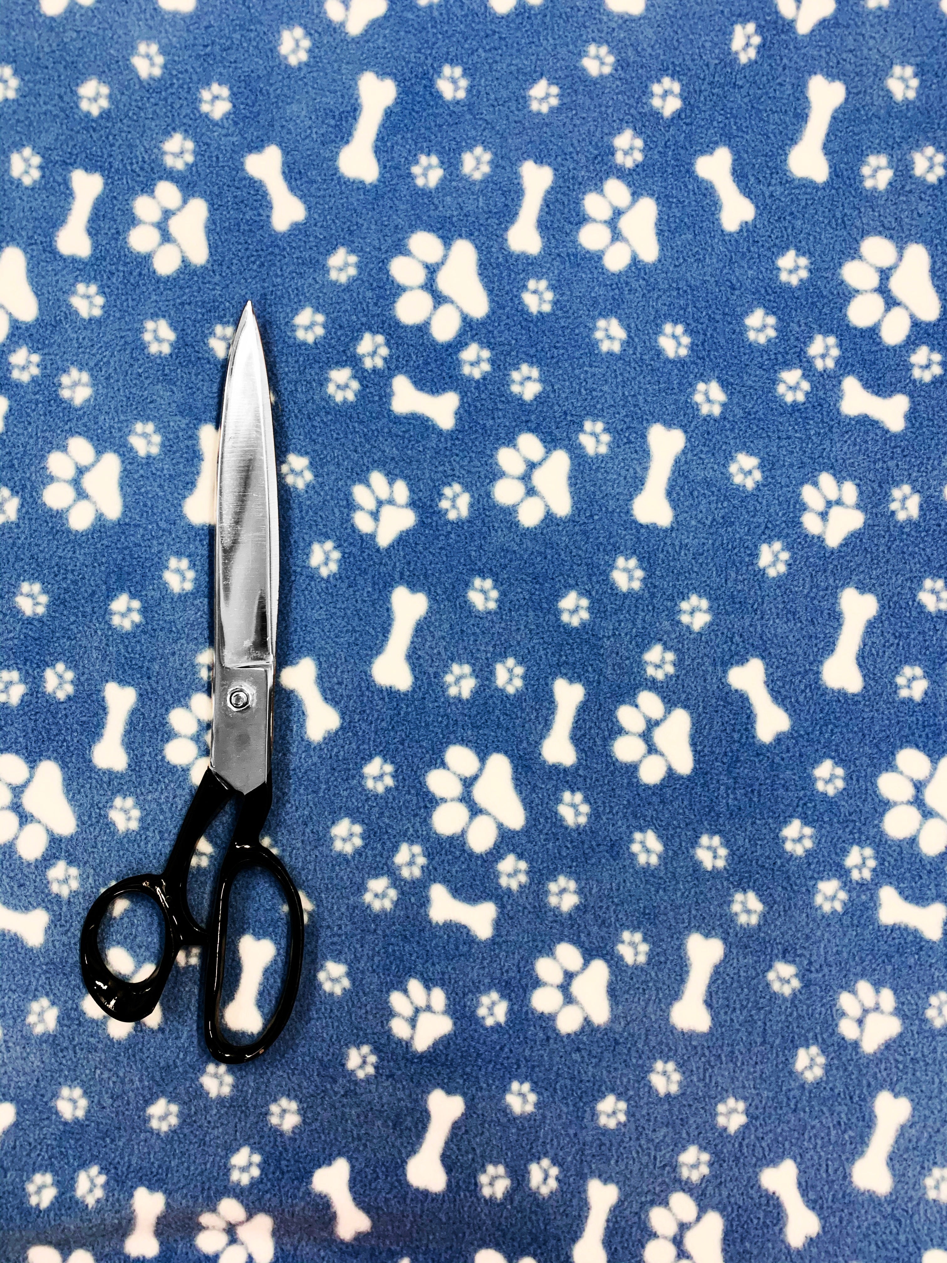 Buy blue-paws-bones Printed Polar Fleece Fabric Animal Prints