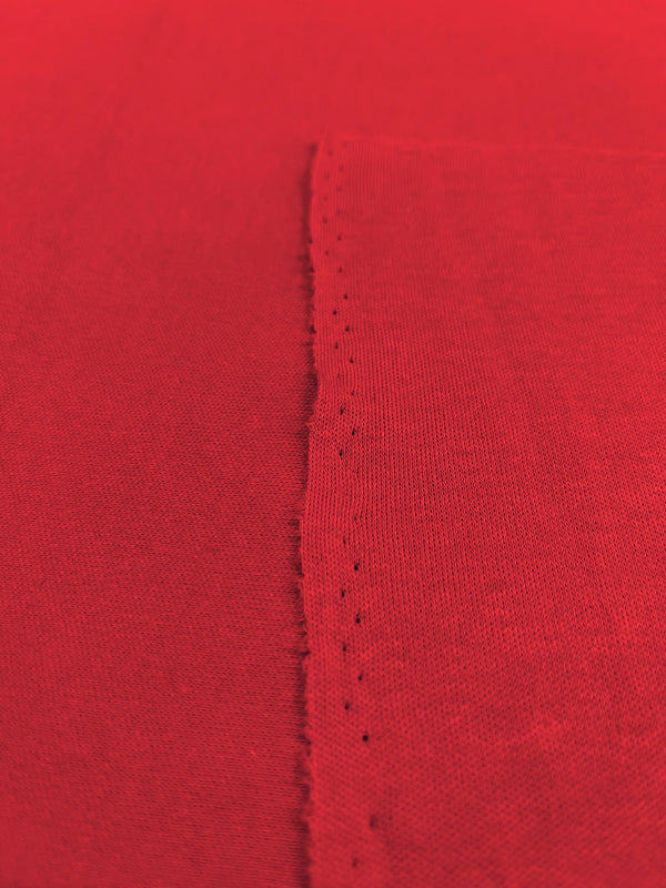 Tejido Interlock de algodón rojo