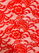 Crochet Scalloped Floral Lace 2 Way Stretch Fabric-34