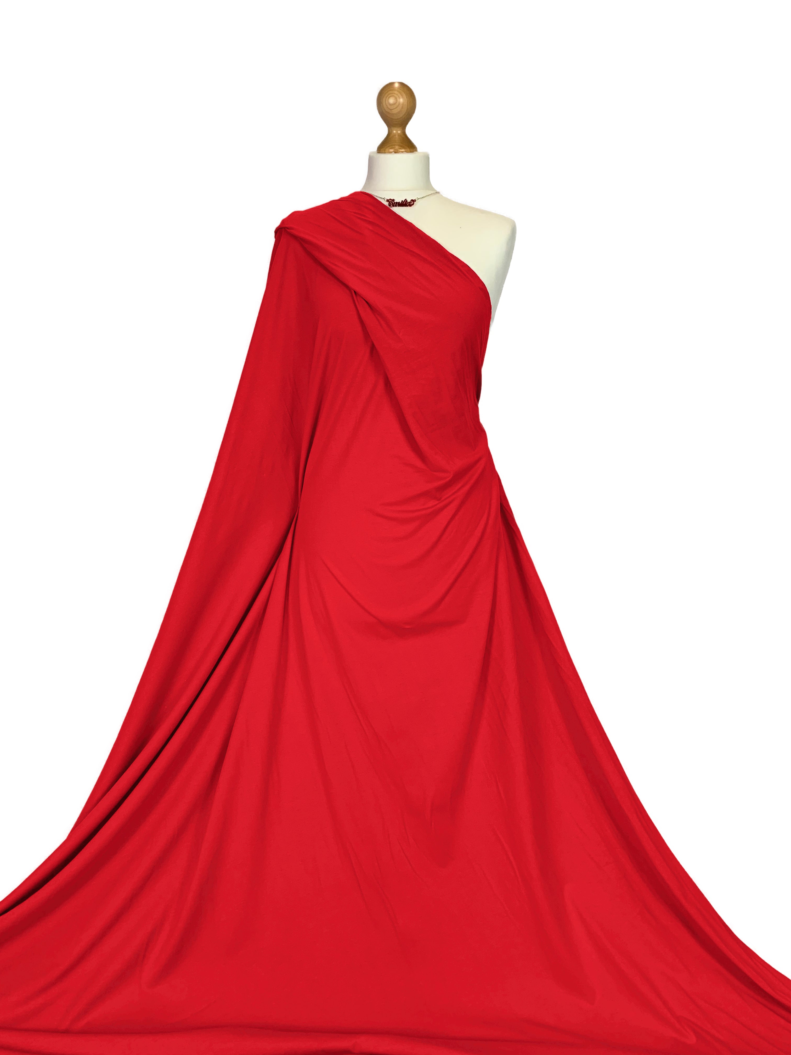 Buy red Cotton Elastane 4 Way Stretch Jersey Fabric