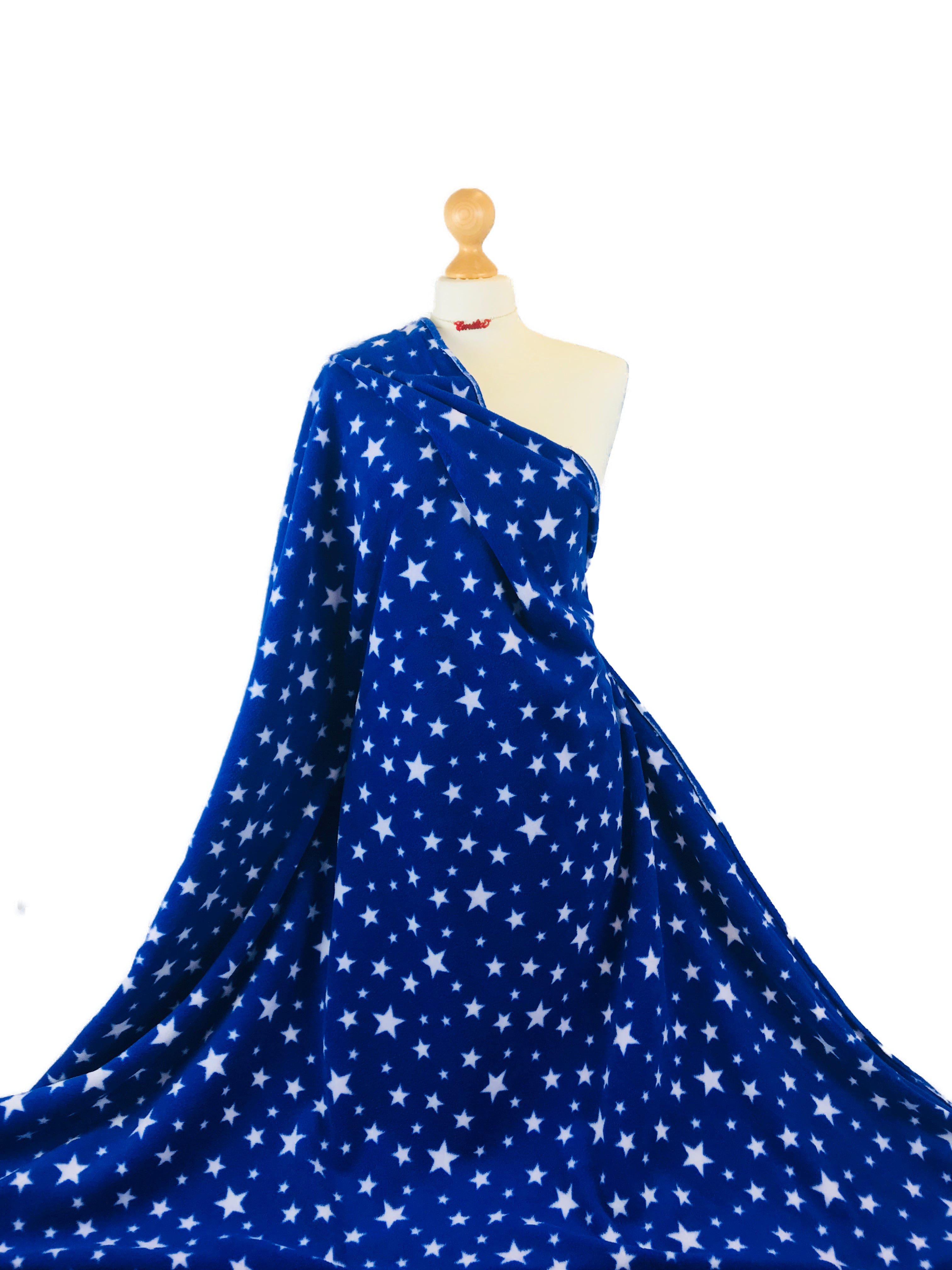 Comprar estrellas-azules-reales Tejido Polar Estampado Estampado Lunares y Estrellas