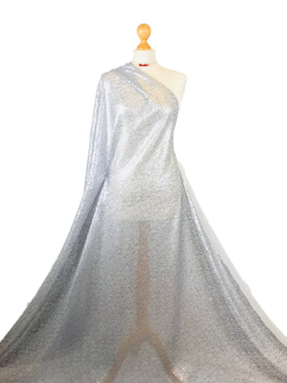 Buy silver-matt Sequin 2 Way Stretch Fabric