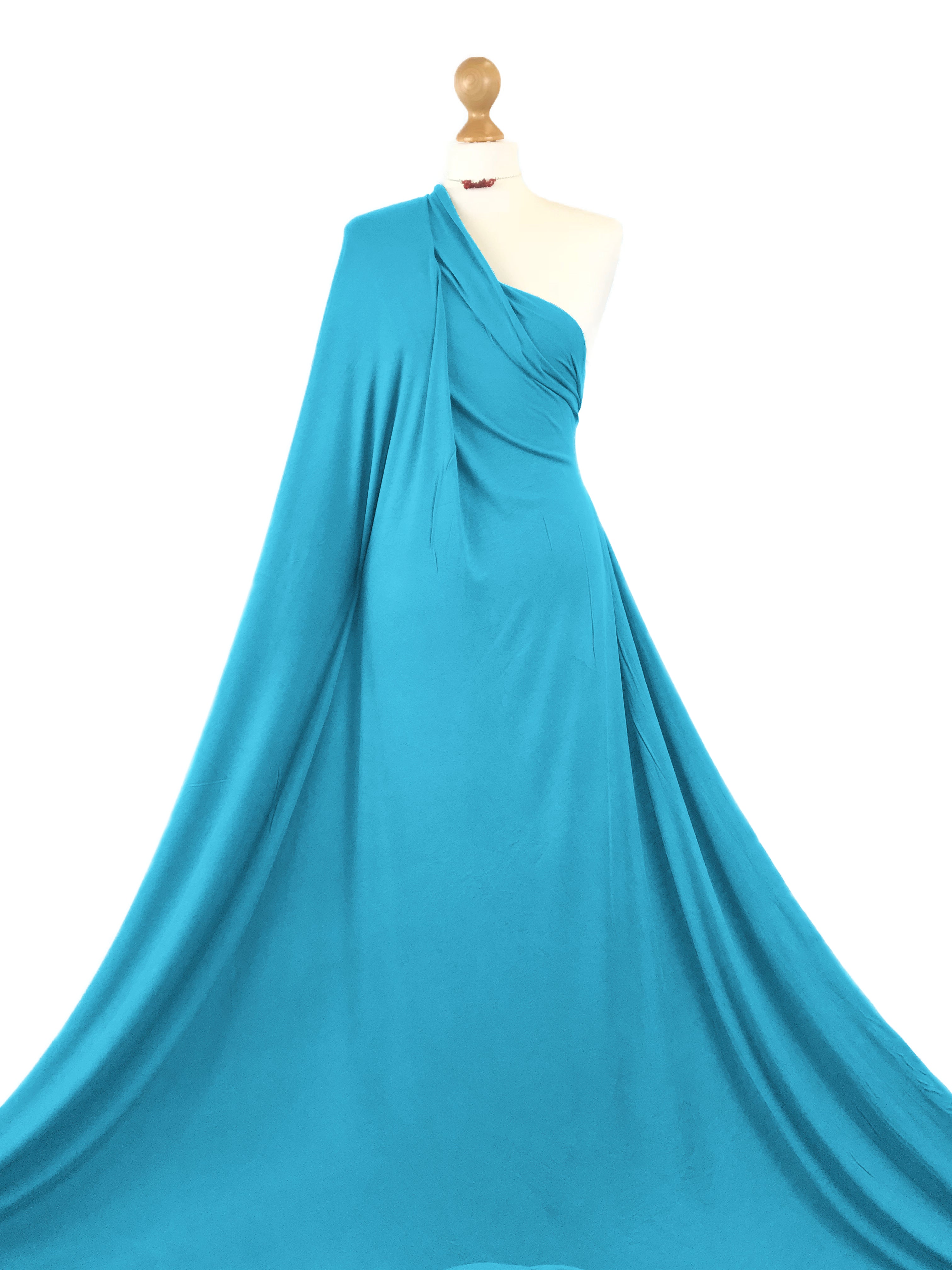 Buy sky-blue Viscose Jersey 4 Way Stretch Fabric