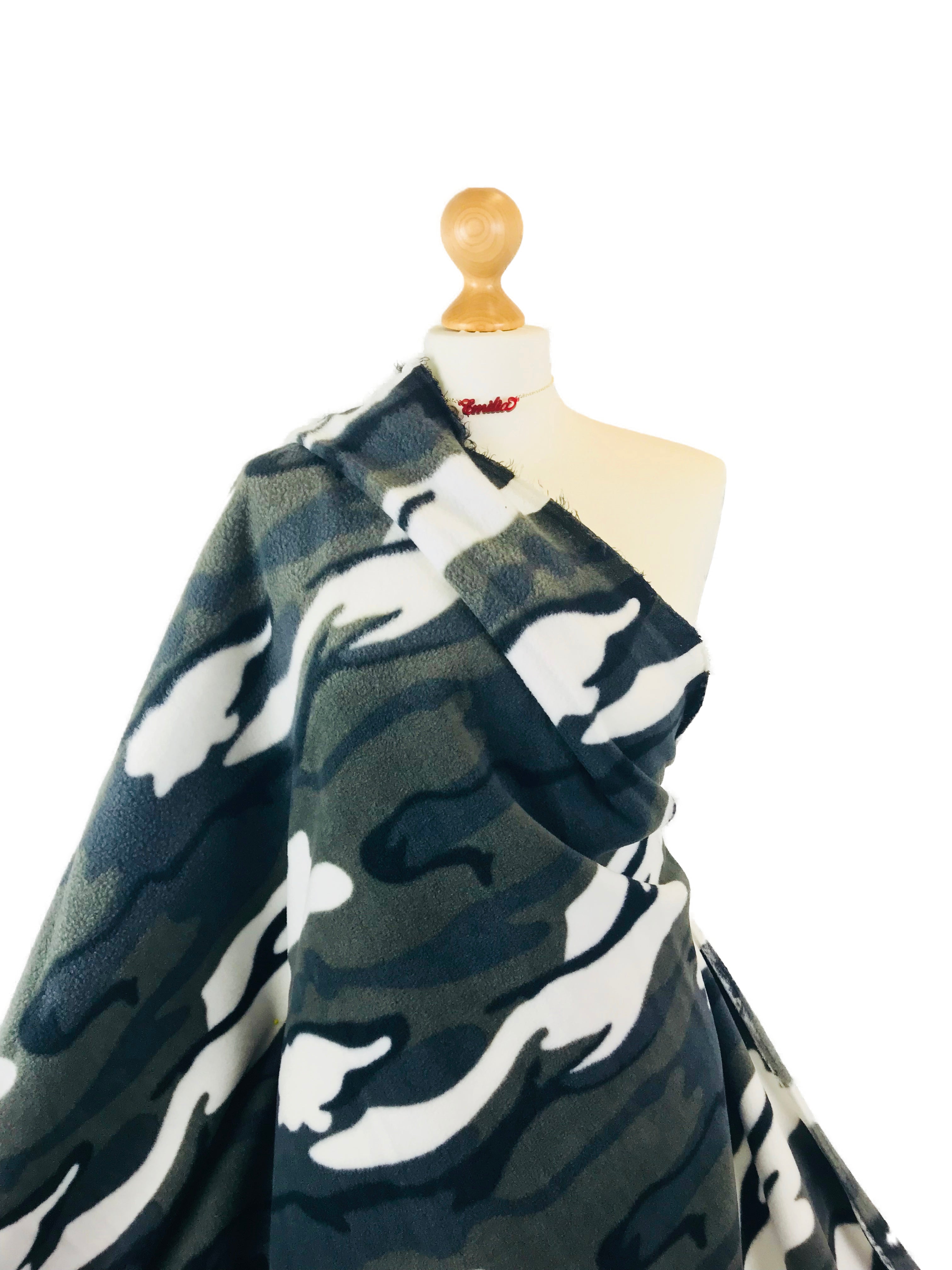 Printed Polar Fleece Fabric Camouflage Prints