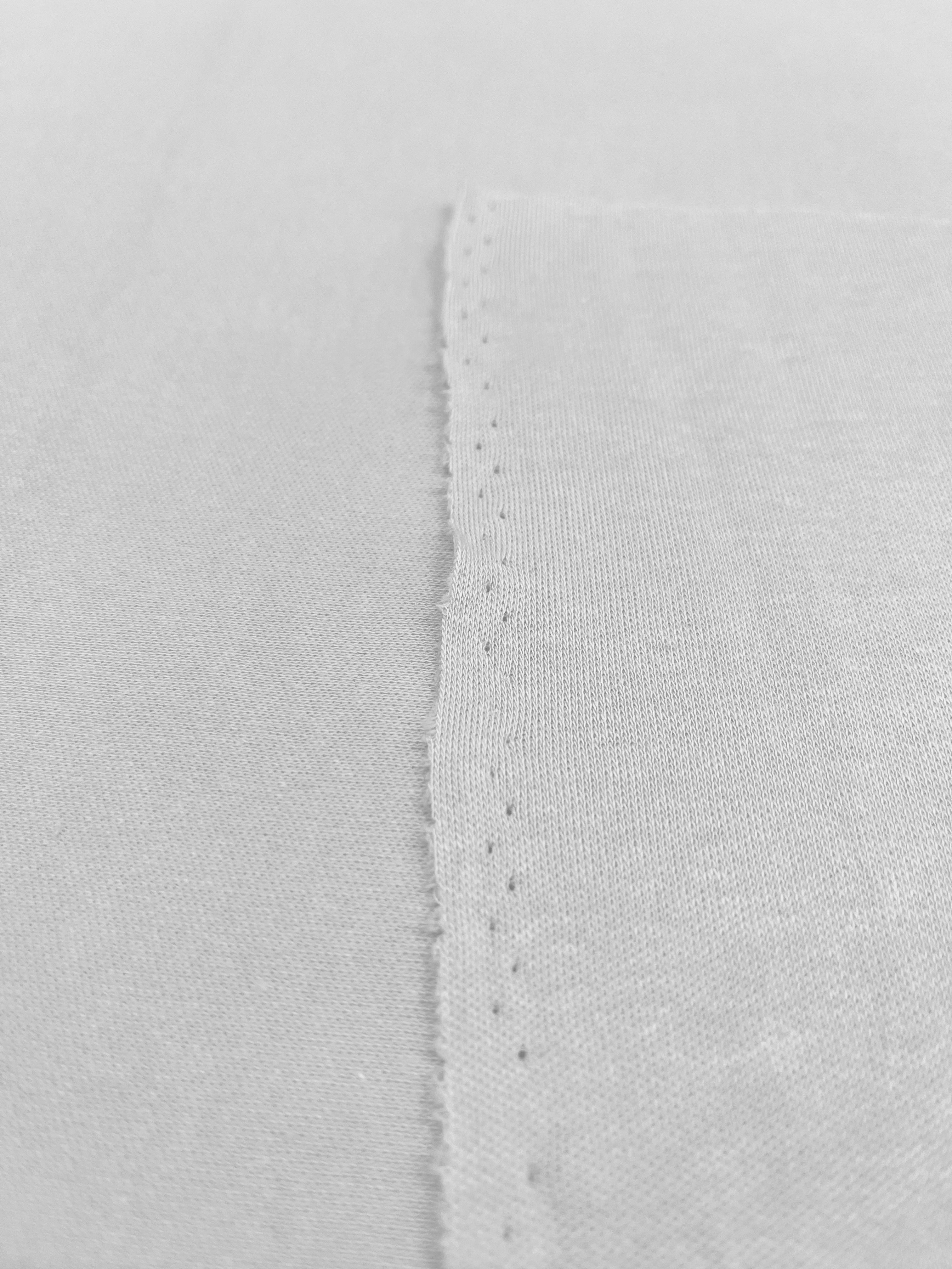 White Cotton Interlock Fabric - 0