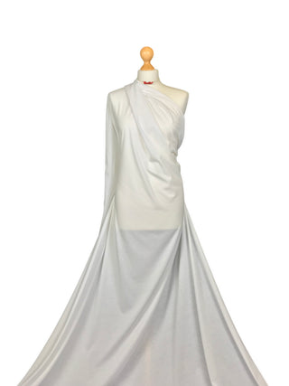 Compra bianco Tessuto in jersey elasticizzato a 4 vie in cotone elastan