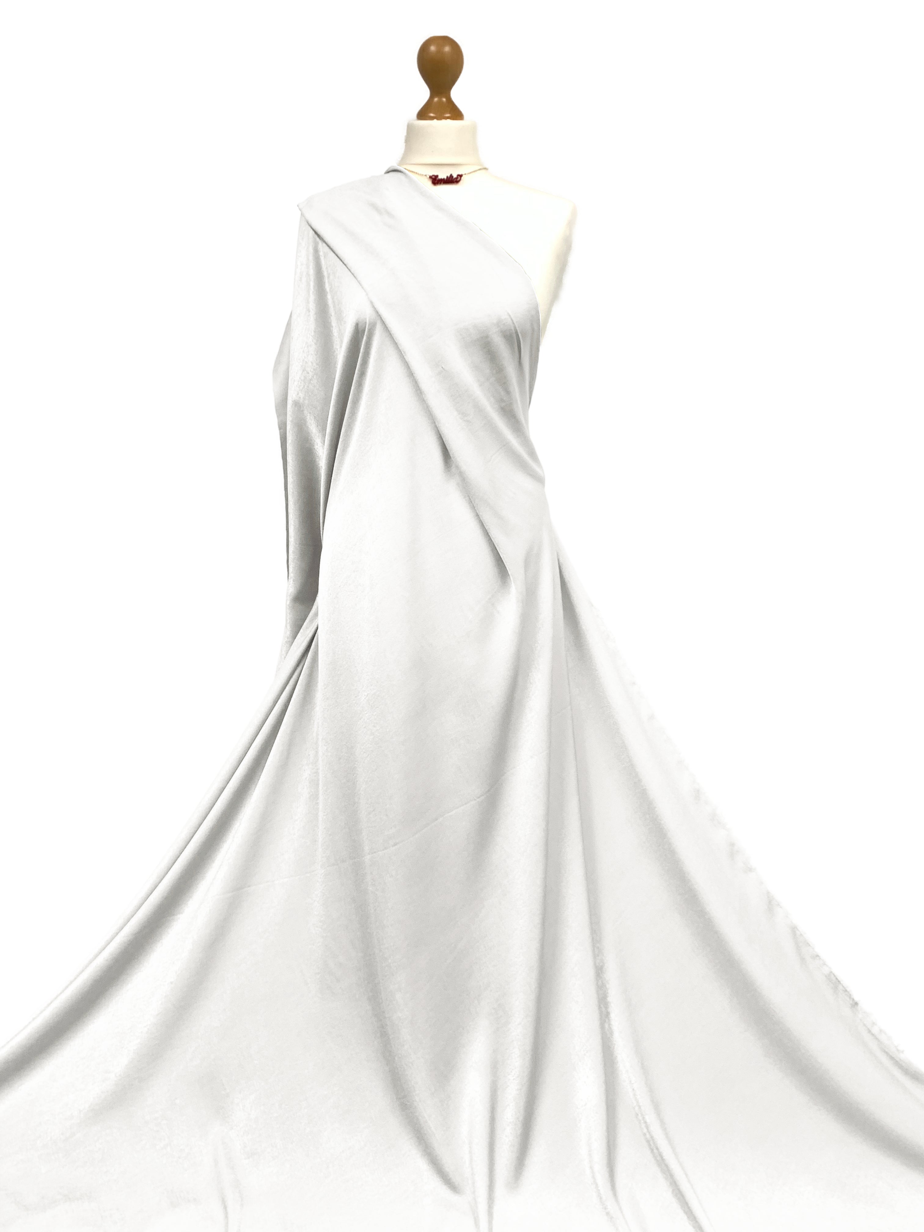 Buy white Crepe Satin Fabric