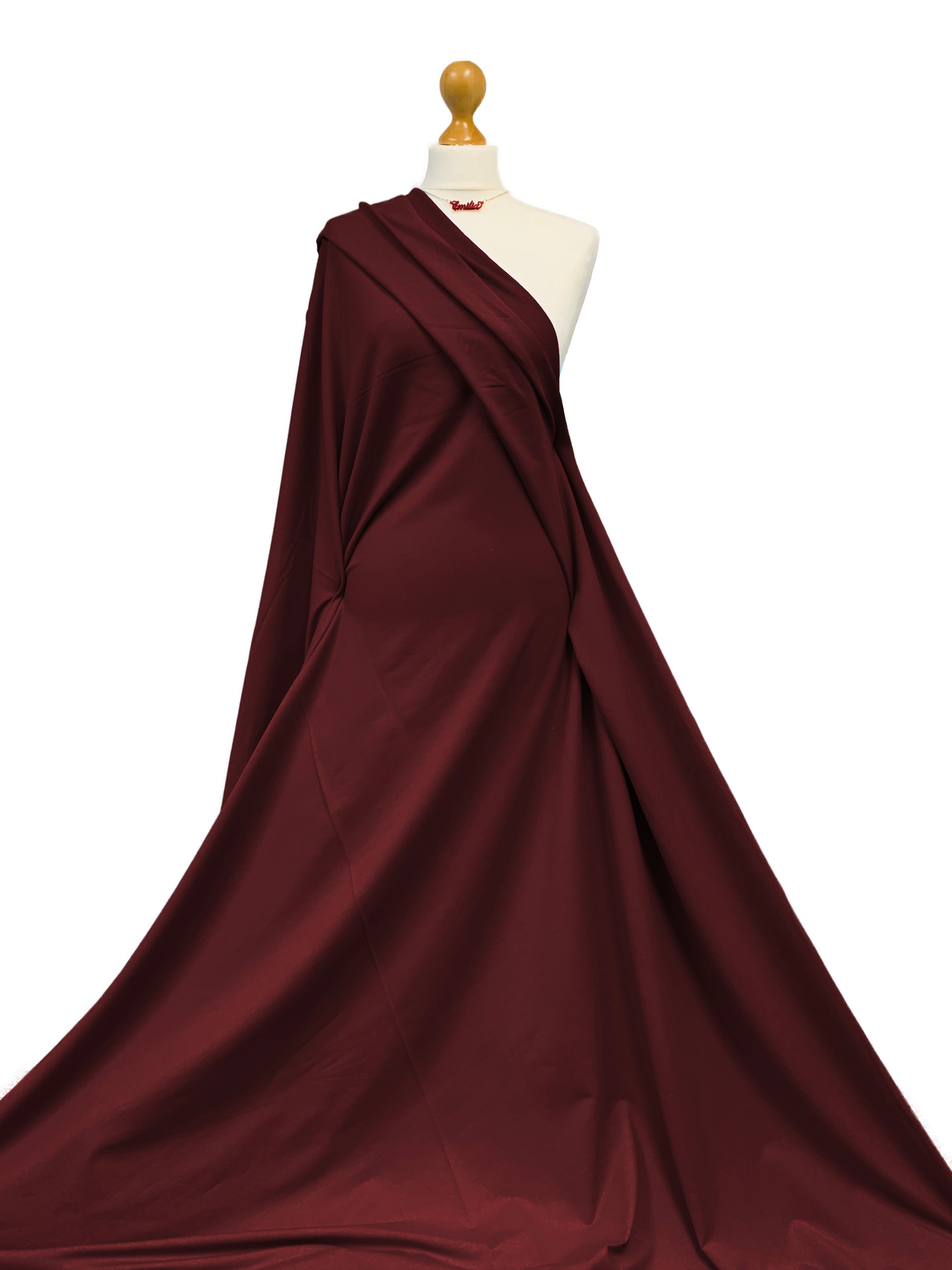 Buy red-wine French Terry 4 Way Stretch Jersey Fabric