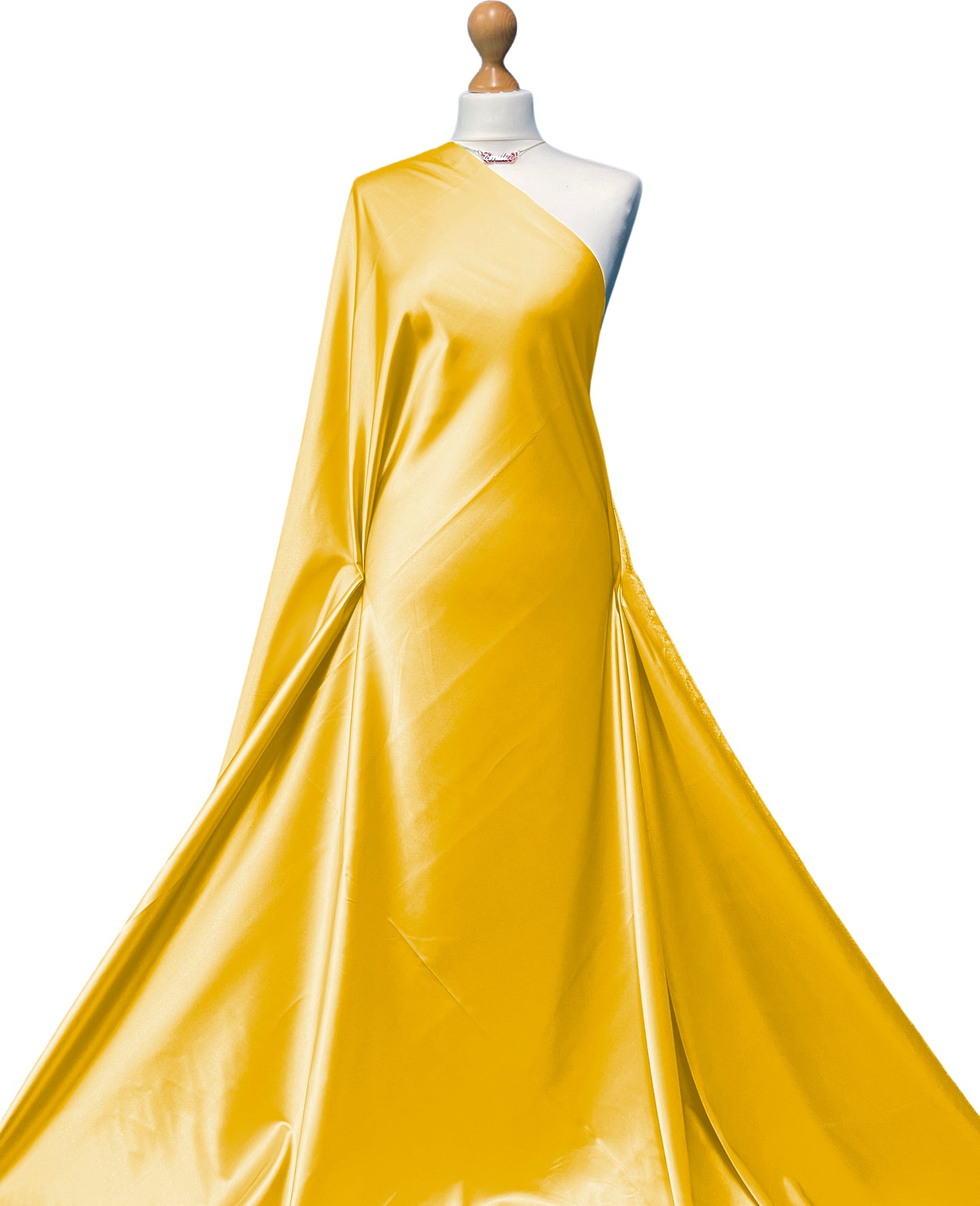 Buy yellow Stretch Satin 2 Way Stretch Fabric