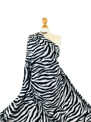 Buy zebra Printed Polar Fleece Fabric Animal Prints